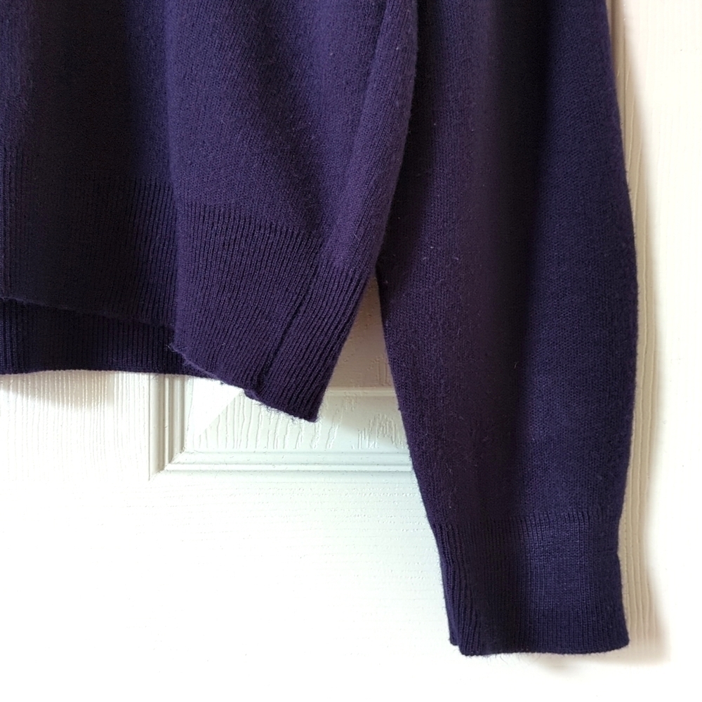 Jantzen 90's Vintage Classic & Cozy Long Sleeve V-neck Knit Sweater Navy XL - Picture 7 of 10